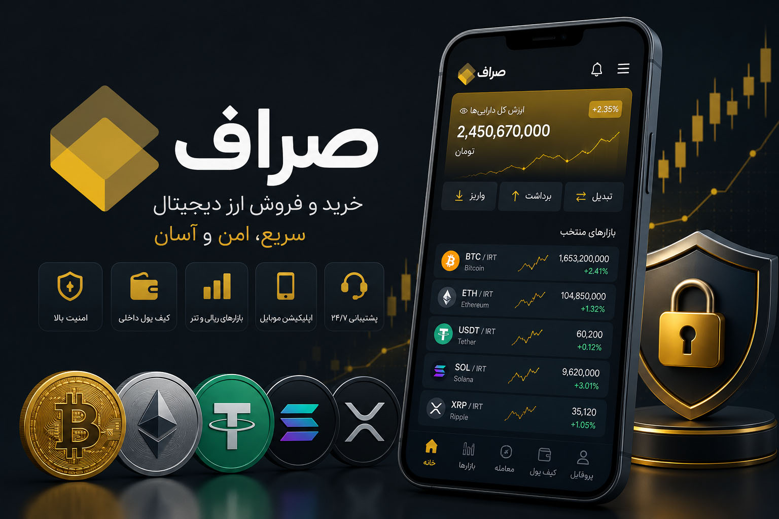 معرفی صرافی صراف | بررسی امکانات، کارمزد، امنیت، مزایا و معایب