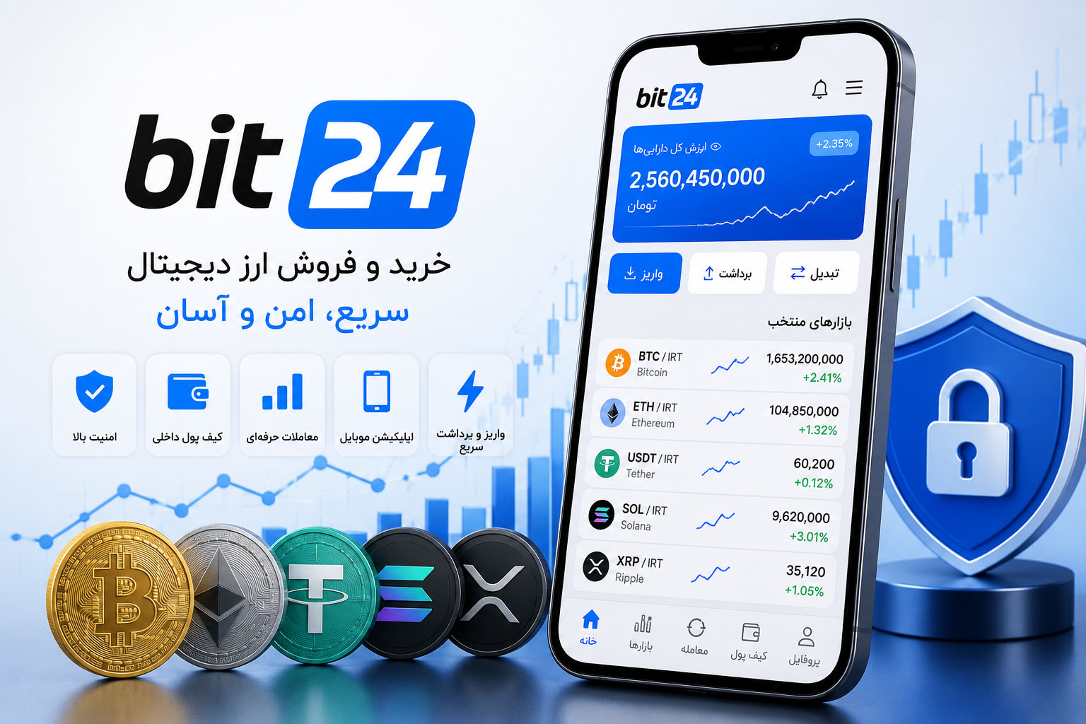 معرفی صرافی بیت ۲۴ | بررسی کامل امکانات، کارمزد، امنیت، مزایا و معایب
