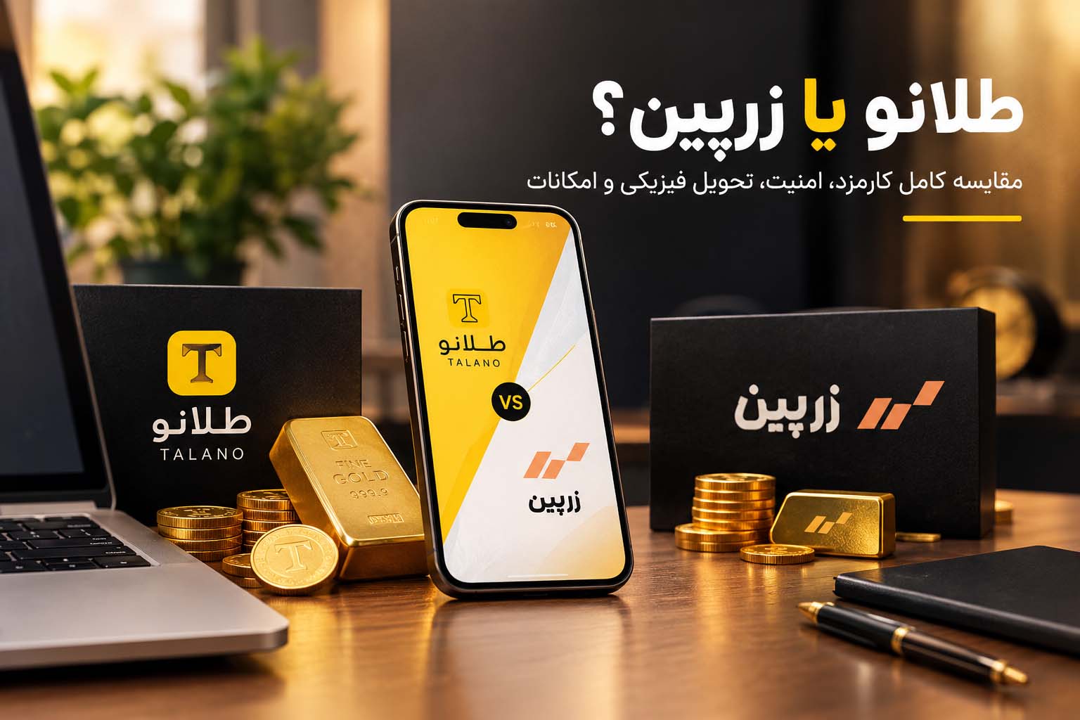 طلانو یا زرپین؟ مقایسه کامل کارمزد، امنیت، تحویل فیزیکی و امکانات