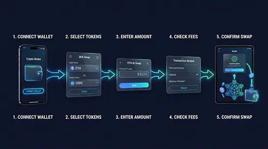 آموزش مرحله‌به‌مرحله معامله در DEX